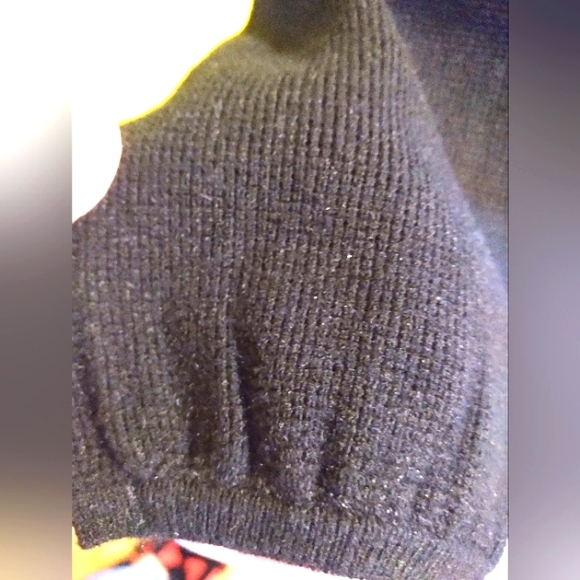 🎄 Wynter Plaid & Pleather Knit Long Sleeve Black Tie Sash Midi Dress Sz M - Picture 5 of 7